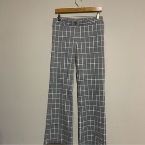 Betabrand Gray and White Windowpane Yoga Dress Pants, Size Medium